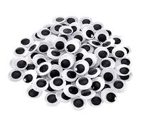 200 Pezzi Occhi Mobili Adesivi 20 mm Rotondo Plastica Autoadesivo Wiggle Finti Occhietti per Fai da Te Scrapbooking Artigianato Bambole Accessori Bianco Nero