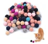 200 Pezzi Palline Giocattolo per Gatti, 2 cm Palline Colorate, Mini Pom Colorati, per Gioco del Gatti,Perfetti per Ghirlande,Regali Fatti a Mano,Fai da Te
