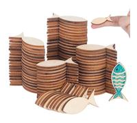200 Pezzi Pesce in Legno Massello da 19mm per Genitori | Tiglio, Superficie Non Rifinita e Liscia, Bordi senza Bave, Progetti in Aula e Catechismo