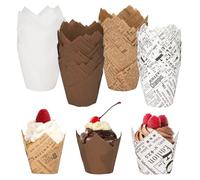 200 Pezzi Pirottini per Muffin Carta, Tulipani Pirottini Muffin Carta, Pirottini Cupcake, per Torte, Budini, Focaccine, Gelati, per Cottur, Compleanno, Festa (Multicolore)