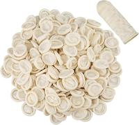 200 Pezzi Protezioni per Dita in Lattice, Salvadita Mani, Ditali Traspiranti, Protezione Dita Mano, Antiscivolo e Monouso per Bellezza, Riparazioni e Pulizia, Adatti per Uso Quotidiano e Professionale