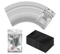 200 Pezzi Richiudibile Sacchetti a Prova di Odore Sacchetto di Alluminio Piatto Sacchetto di Alluminio Piatto Sacchetti in Mylar Richiudibili Sacchetti Ermetici per Alimenti
