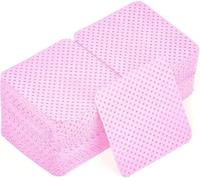 200 Pezzi Rosa Tampone Salviette in Cotone per Unghie, tampone in cellulosa per ricostruzione unghie, Unghie Rimozione Pulizia Pads per Rimuovere Smalto e Gel (BIANCO - 200PCS)