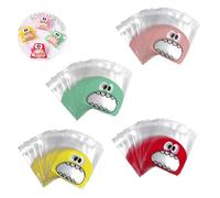 200 Pezzi Sacchetti Cellophane Sacchetti di Caramelle Autoadesivi Sacchettini Biscotti di Plastica per Panettieri Caramelle Regalo Natale (10x10 cm)