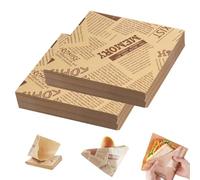 200 Pezzi Sacchetti Di Carta per Hamburger 15 X 15 cm Sacchetti Per Panini, Carta Oleata Rivestimento Antiaderente Sacchetti Per Hamburger Per Patatine Fritte, Panini (Grande Apertura Triangolare)