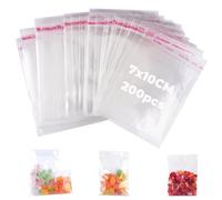 200 Pezzi Sacchetti in Cellophane Trasparente Autoadesivi, 7 x 10 cm Sacchetti di Plastica con Sigillo Adesivo, Sacchettini Cellophane OPP Plastica, per Biscotti, Caramelle, Regalo e Gioielli