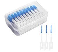 200 Pezzi Scovolini Interdentali,Spazzolini Interdentali Silicone,Denti Spazzolini Interdentali con Scatola per l'Igiene Dentale Mantenimento Della Salute Orale (Blu)