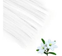 200 Pezzi Scovolini Steli Ciniglia Bianco, Filo di Ciniglia 30 cm, Scovolini Colorati per Lavoretti, Pipe Cleaner per DIY Artigianato Creative Natale Decorazion
