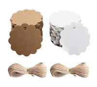 200 Pezzi Tag Di Pendenza E 2 Rotoli Con Corda Di Canapa Da 20 M, Mappe Di Carta Di Alimentazione, Carta Da Regalo, Piastra A Mano Fai -Da -Te, Accessori Per La Decorazione Regalo.
