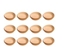 200 Pezzi Tappetini Rotondi per Friggitrice ad Aria, Carta | Assorbenti e Resistenti al Calore, per Pane e Snack, Colore Khaki, Uso in Cottura e Cestello Vapore