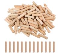 200 Pezzi Tasselli in Legno 6x50mm, Spine Legno,Scanalate in Legno, Perni di Legno Duro Perno Scanalato, in Legno Conici Scanalati per Fresatrice, Scanalature, Artigianato, Bricolage, Falegnameria