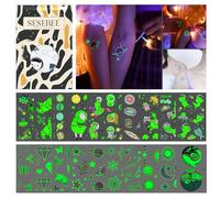 200 Pezzi Tatuaggi Luminosi Per Bambini, Tema Spazio e Illuminazione Tatuaggi Temporanei Temporanei Impermeabili Per Bambini, Per Bomboniere Per Bambini Giocattoli Giochi Per Feste Forniture
