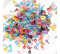 200 piccoli perni colorati a occhiello, chiusure a vite a occhiello, ganci per gioielli, viti autofilettanti, mini pioli a cerchio, occhielli artigianali per la creazione di gioielli fai da te, arti