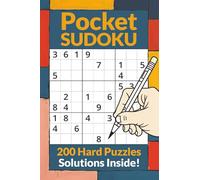 200 Pocket Sudoku Hard Puzzles: 4x6" Small Pocket Size Sudoku Book | Portable Sudoku Game | Solutions Inside Book