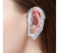 200 protezioni auricolari usa e getta, trasparenti, impermeabili, per il bagno, la colorazione dei capelli e i trattamenti di bellezza