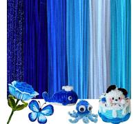 200 pulitori per pipa colorati per fai da te, 6 diversi colori blu per il fai da te, con filo glitterato, filo di ciniglia, pulitore per pipe creativo fai da te (gradiente blu)