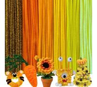 200 pulitori per pipa colorati per fai da te, 6 diversi colori gialli per il fai da te, con filo glitterato, filo di ciniglia, pulitore per pipe creativo fai da te (gradiente giallo)