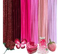 200 pulitori per pipa colorati per fai da te, 6 diversi colori rosa per il fai da te, con filo glitterato, filo di ciniglia, pulitore per pipe creativo fai da te (gradiente rosa)