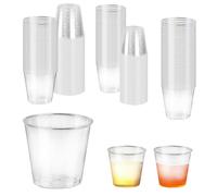200 Pz 30 ml Bicchieri da Shot, Bicchierini da Shot in Plastica Riutilizzabili, Bicchierini Finger Food Trasparenti, Bicchieri Plastica per Dessert Caffè Bevande Compleanni Matrimoni Bar Pub