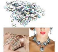 HEEPDD 200 pz a Goccia, per Cucire 2 Colori Forma di Goccia Resina Flatback Resina Doppi Fori Gocce Acqua Cristallo di Perline Diamante Artigianato Accessori Decorativi(Colore AB)