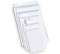 200 pz buste bianche 23x33 cm a sacco chiusura autoadesiva a strip