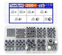 200 pz DIN985 Esagonale Inserto In Nylon Dado Autobloccante Nylock Kit Assortimento Dado Set M2 M2.5 M3 M4 M5 M6 M8 304 A2-70 In Acciaio Inox