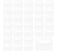 200 Pz Etichette Adesive Trasparenti da Appendere, Etichette da Appendere in Plastica, Etichette da Appendere Autoadesive Scanalature per Articoli in Vendita Espositore per Negozi