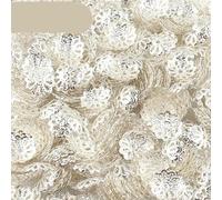 200 pz/lotto 9mm Argento petalo di Fiore End Perline Del Distanziatore Caps Pendenti e Ciondoli Tazze di Perline Per La Produzione di Gioielli-Sliver-400 pz