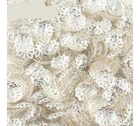 200 Pz/lotto 9mm Argento Placcato Oro petalo di Fiore End Perline Del Distanziatore Caps Pendenti e Ciondoli Perline Tazze Per La Produzione di Gioielli-Sliver-200 pz