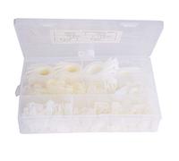 200 pz morsetto per cavo in nylon di plastica, Clip per cavi tipo R montaggio a vite, Tipo P Tipo R Fissaggio a clip a filo scatola assortita (200 pieces - White nylon R-type clamp)