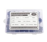 200 pz morsetto per cavo in nylon di plastica, Clip per cavi tipo R montaggio a vite, Tipo P Tipo R Fissaggio a clip a filo scatola assortita (200 pieces - Black Nylon R-type clamp)