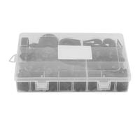 200 pz Nylon Plastica P Elementi di fissaggio Clip Morsetti Scatola assortita Kit condotto per cavi Nero Bianco Alta qualità Corrosione acida Resistenza all'invecchiamento alla (Nera)