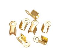 200 pz/set corda nastro in pelle clip punta cavo tappi terminali per la creazione di gioielli in lega baia chiusure per artigianato gioielli che fanno tappi terminali del cavo