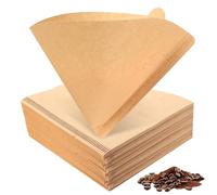 200 PzFiltri Caffe Americano Misura 2, Carta da Filtri per Caffè a Cono, Caffè Filtro in Carta, Filtri Macchina Caffès Americano per Macchine da Caffettiera Tazza(marrone, 2-4 Tazze)