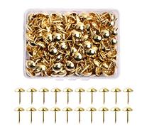 200 Pzi 11x17mm Chiodi da Tappezzeria Chiodi Mobili Vintage Chiodini per Tappezzeria Decorativi Bullette Borchie Puntine per Tappezzeria Antichi Metallo per Divano Porta Poltrona Arredamento (Oro)