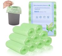 200 sacchetti biologici per la spazzatura, 10 l, compostabili, per cucina, ufficio, soggiorno (45 x 50 cm, verde)