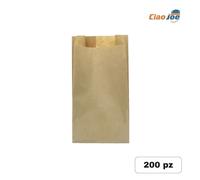 200 Sacchetti Di Carta Avana Buste Per Alimenti Pane Pizza Frutta Dolci Regalo