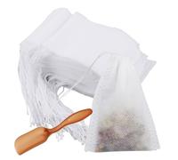 200 sacchetti in mussola di cotone, 8 x 10 cm e 6 x 8 cm bustine da tè riutilizzabili con cordino di serraggio sacchetto di tè in cotone per cottura tè caffè erbe spezie ammollo fai da te - beige