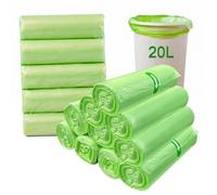200 sacchetti per la spazzatura biologici da 20 l, 50 x 60 cm, biodegradabili, sacchetti per rifiuti da cucina, resistenti agli strappi e impermeabili, per cucina, ufficio, soggiorno