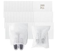 200 sacchetti per scarpe in tessuto non tessuto, antipolvere, con coulisse, per scarpe, stivali, borse e molto altro ancora, organizer portatili traspiranti per viaggi e casa