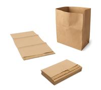 ARLI 200 sacchetti biologici per la spazzatura da 10 l, 20 x 16 x 34 cm, in carta riciclata da 70 g/m², compostabili e senza plastica, marrone e resistente all'umidità, per rifiuti biologici (200