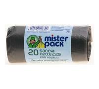 200 SACCHI BUSTE IMMONDIZIA SPAZZATURA 50X60 30LT NERO RESISTENTE MISTERPACK 025