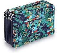 200 scomparti con cerniera per forniture artistiche - Custodia avvolgente di grande capacità per oltre 200 penne, pennarelli e matite colorate, portatile da viaggio per artisti e studenti (giungla),