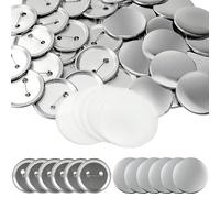 200 set di bottoni grezzi da 25 mm, parti di bottoni con supporto in metallo e spillo, inclusa pellicola in PVC lucido, parti di ricambio per macchine per bottoni, set di bottoni fai da te per bottoni