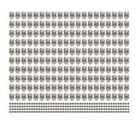 200 Set Skull Rivets Gothic Style Zinc Alloy Metal Studs, Skull Prong Stud DIY Accessories with Matching Screws for Shoes Clothing Bags Leather Craft and Custom Fashion Design (Argento)