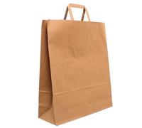200 Shopper buste in carta avana tinta unita con manici 36x12 h41 cm
