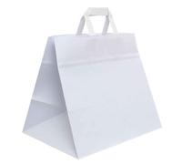 200 Shopper buste in carta bianco tinta unita da asporto 32x21 h27 cm