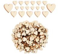 200 simpatici cuori in legno da 0,5 pollici (circa 1,3 cm) mini cuori in legno per San Valentino, piccoli stampi a forma di cuore in legno per feste di compleanno