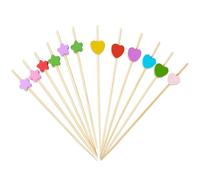 200 spiedini a forma di cuore a cinque punte, spiedini per feste, stuzzicadenti, decorazioni per cocktail, snack e finger food per bambini