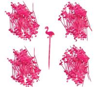 200 spiedini in plastica per alimenti, picchetti per finger food, spiedini da cocktail, spiedini di formaggio, snack per bambini, senza BPA, riutilizzabili, 8,2 cm (fenicottero)